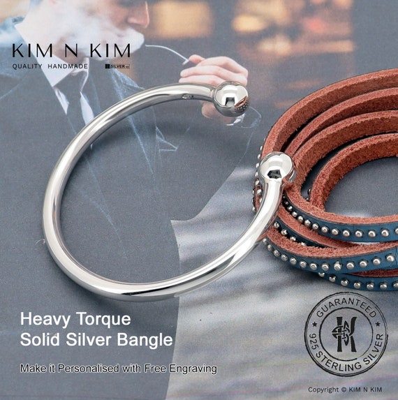 Solid silver 2024 torque bangle ladies