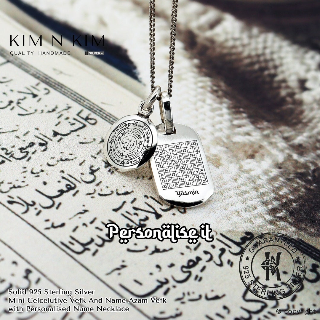 Personalized 925 Sterling Silver Celcelutiye Vefk Azam Name