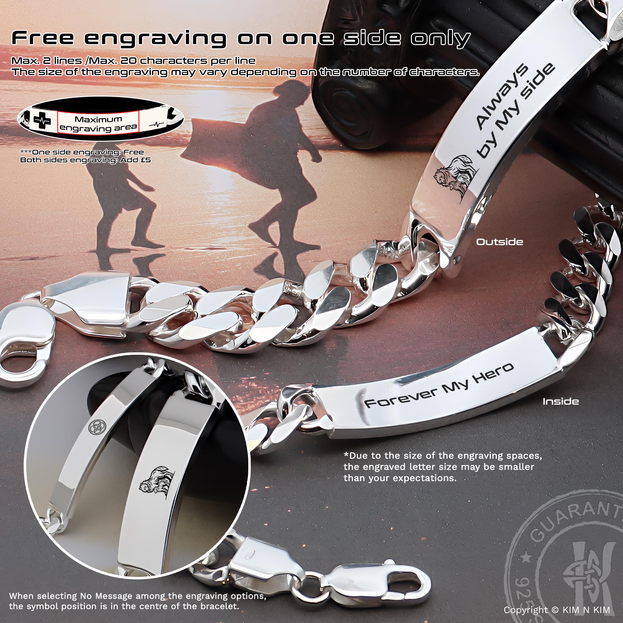 Personalized Stainless Steel Bracelet For Men - Custom Photo & Name Engraved, Adjustable Link Bracelet Gift - View #3