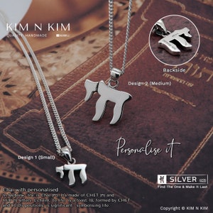 Personalised Chai Pendant Necklace, Chai Hebrew Necklace, Jewish Chai Symbol Necklace, Israeli Gift, Jewish Jewellery, Gifts for Her-KIMNKIM