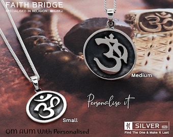 Om Ohm Pendant, Sterling Silver 925 Om Necklace, AUM Pendant Necklace,Personalised OM Necklace,Yoga Gift,Quality Handmade 925 Silver-KIMNKIM