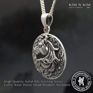 Sterling Silver Horse Pendant Necklace: Celtic Knot Jewelry image 3
