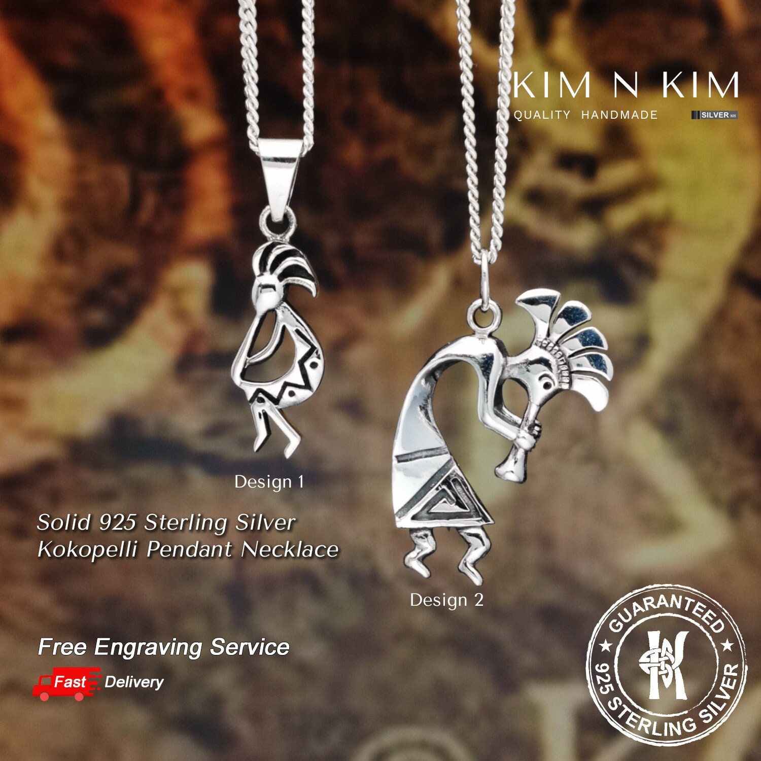 COSUMOSU Kokopelli Native American 925 Sterling Silver Pendant (Round