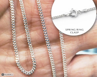 Sterling Silver Curb Chain Necklace: Strong 2mm Unisex Design