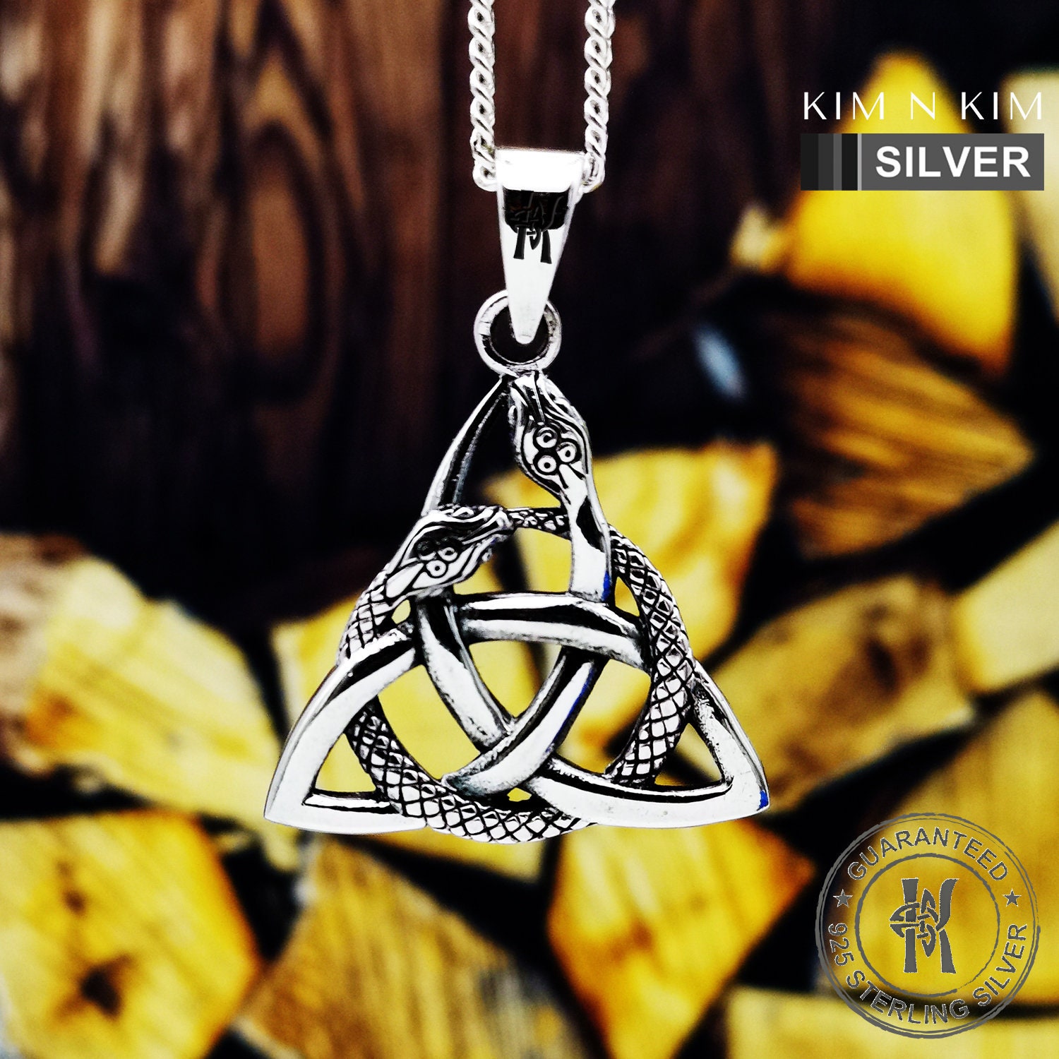 Silverly Collana Uomo Con Medaglione Trinity In Argento 925 - Ciondolo Triquetra Celtico Su Catena 46 Cm