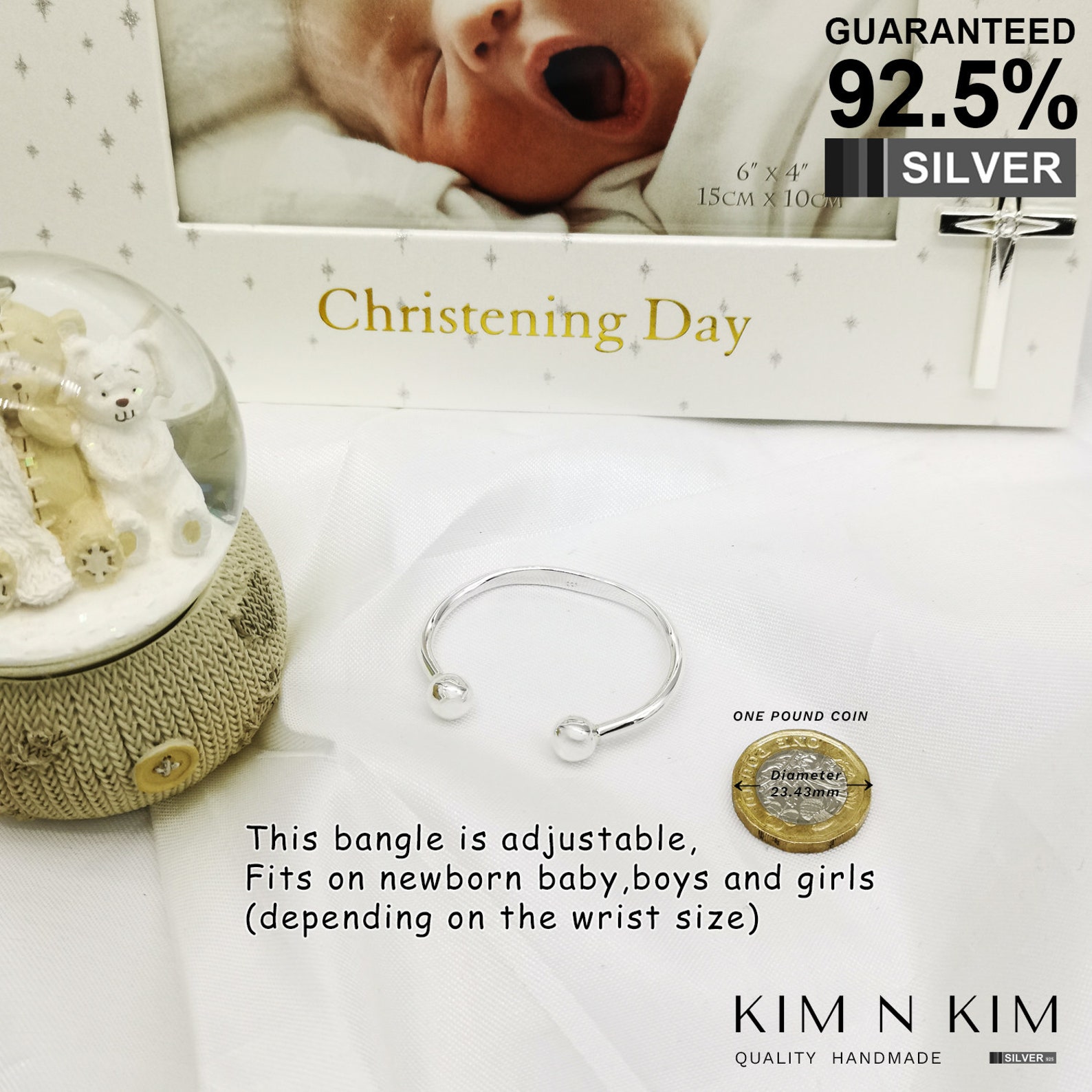 Torque ID Bangle Bracelet for Baby Boys Girls / 8mm Ball / Etsy UK