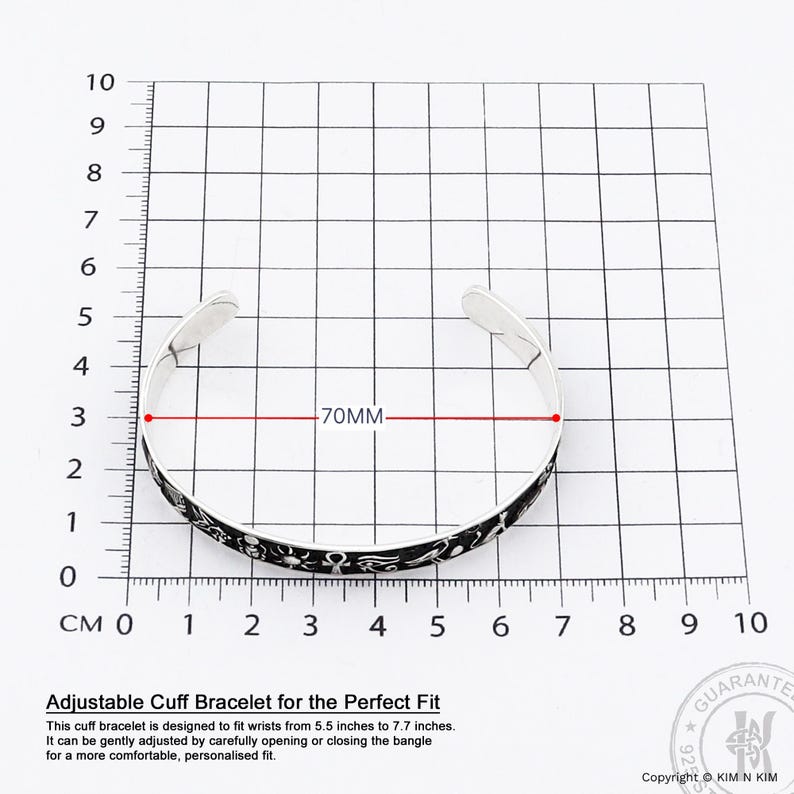 Egyptian Cuff Bracelet, Ankh Silver Bracelet, Eye of Horus Jewellery