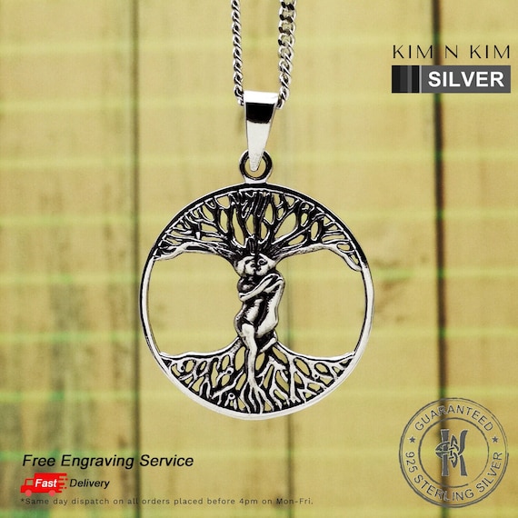 Oxidized Sterling Silver Tree of Life Pendant Necklace - Etsy 日本