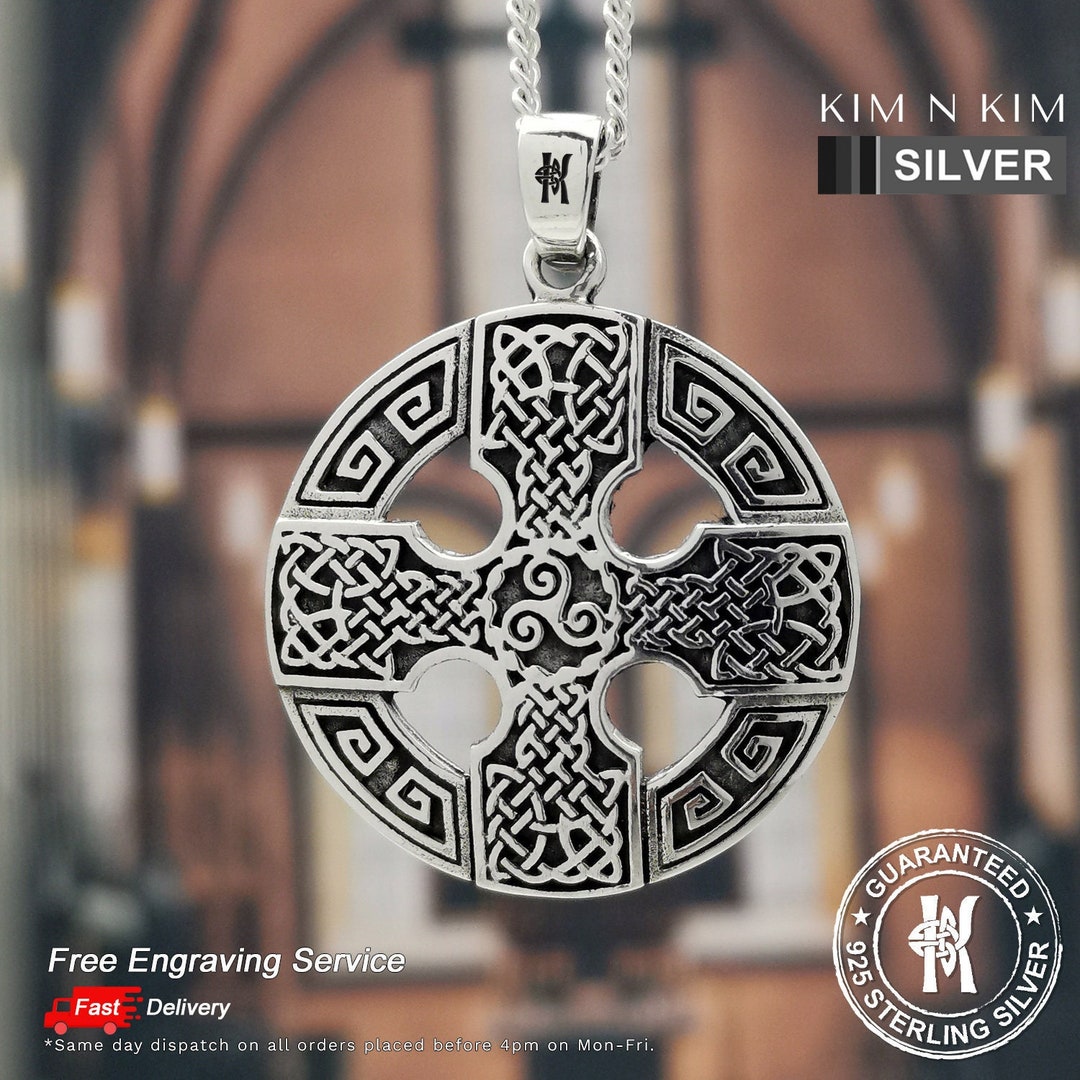 Sterling Silver Celtic Cross & Triquetra Pendant