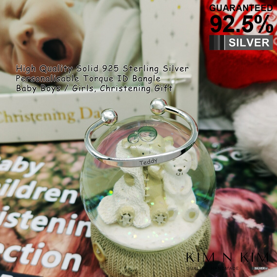 Torque ID Bangle Bracelet for Baby Boys Girls / 8mm Ball / Etsy UK