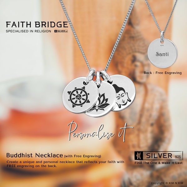 Buddha Necklace,Wheel of Dharma Pendant,Lotus Flower Necklace,Shakyamuni Buddha Pendant,Endless Knot, Golden Fish Pendant,Conch Shell-KIMKIM