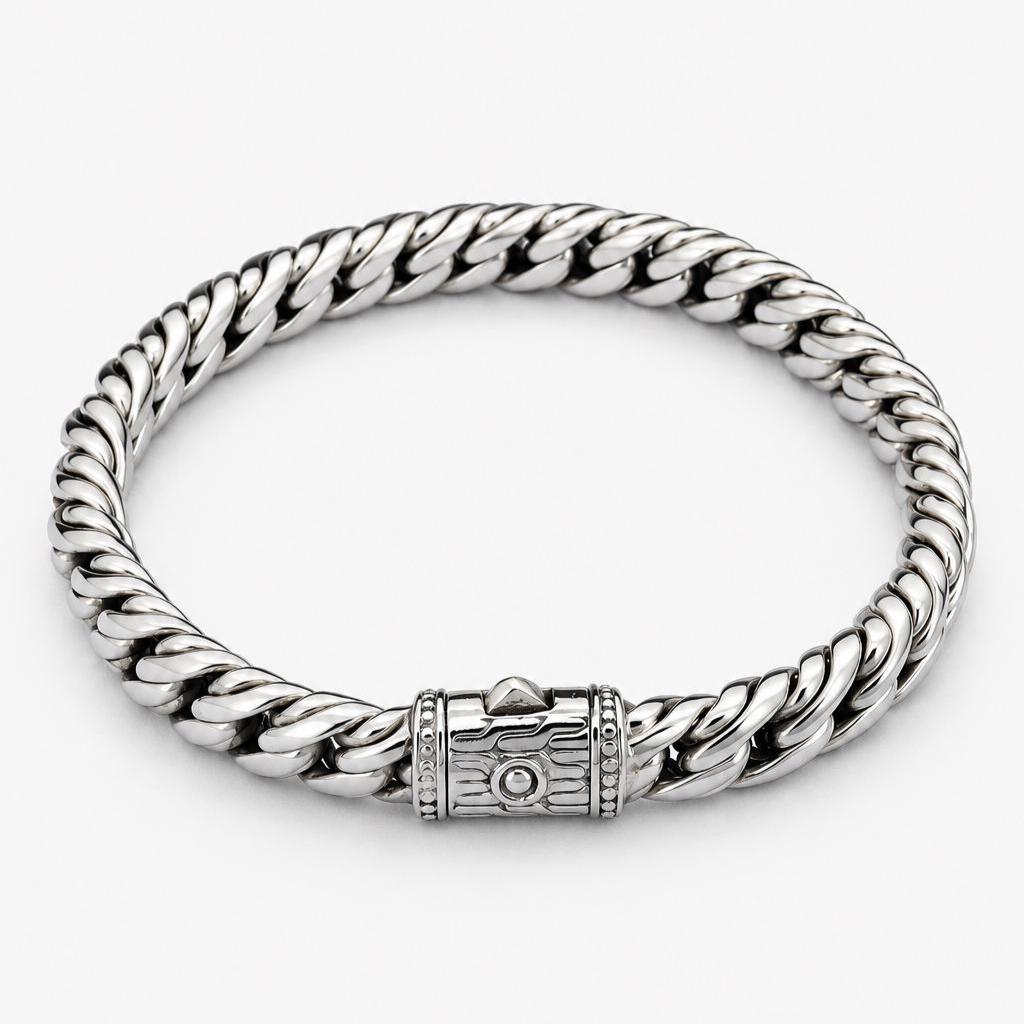 Personalised Curb Chain Bracelet: Handmade Oxidised Sterling