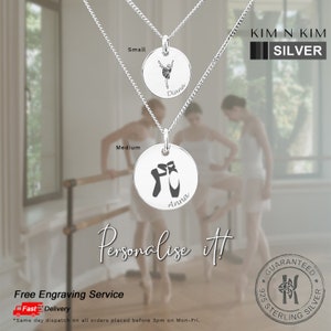 Sterling Silver Ballet Necklace: Personalized Ballerina Pendant