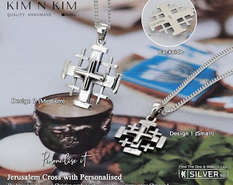 Sterling Silver Jerusalem Cross Necklace: Handmade Christian Pendant