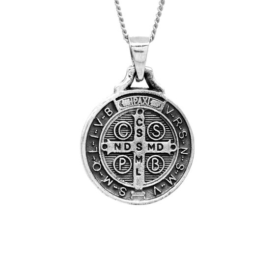 St benedict sterling silver on sale necklace