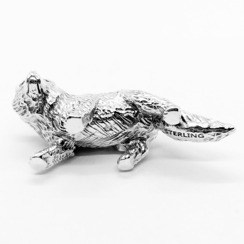 925 Sterling Silver Miniature Fox Animal Figurine Ornament / Etsy