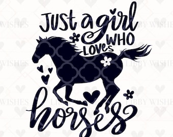 馬好きの SVG、馬が大好きな女の子、馬の SVG、素朴な SVG、農家の SVG、動物のシルエット、シャツの SVG、カット ファイル Cricut