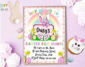 Easter Egg Hunt Invitation Editable Easter egg hunt invitation Editable Easter Invitation Hop Easter bunny egg hunt invite Corjl 080
