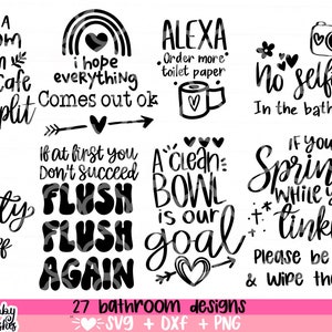 Bathroom SVG Bundle, Funny Bathroom SVG, Bathroom Signs, svgs, Restroom svg, Bathroom Quote, Potty Dance svg, Farmhouse svg, Cut File Cricut image 3