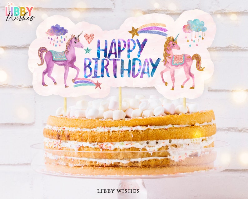 Printable Unicorns Centerpieces Birthday Party Unicorn Pink - Etsy
