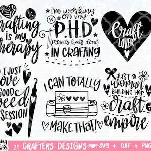 Zestaw Crafting SVG, Zabawne Crafting SVG, Crafty SVG, Crafter SVG, Cytat Crafting, Koszulka Crafting SVG, Pokój Craftingowy, Cięcie Cricut, Sylwetka