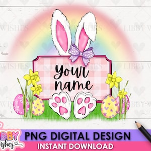 Osterhase Name Sublimation png Datei für Kinder, Kinder Ostern Sublimation, DTG, PNG 080