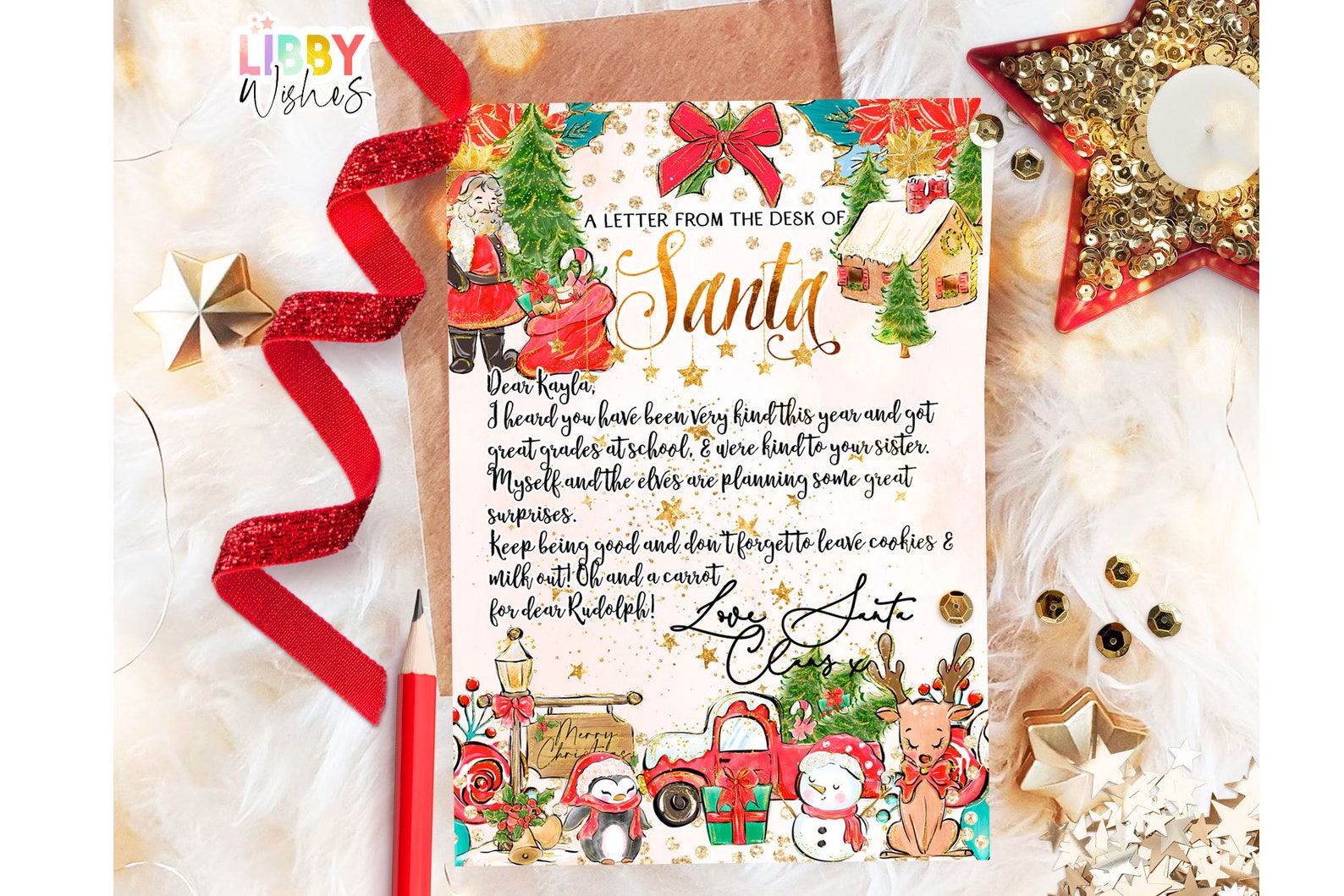 EDITABLE Official Letter From Santa Claus North Pole Mail Letter From ...