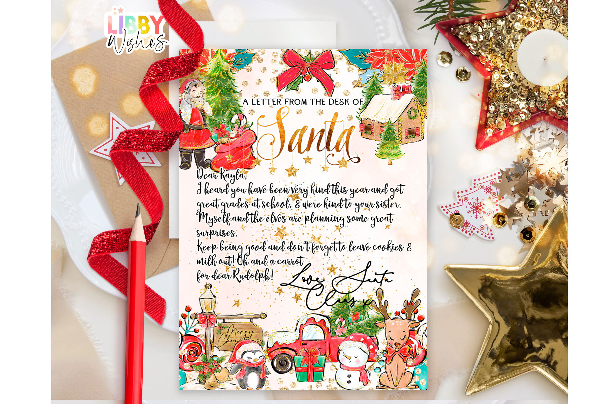 EDITABLE Official Letter From Santa Claus North Pole Mail Letter From ...