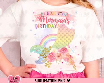 Mermaid  sublimation, Birthday shirt designs, Girl's sublimation, Mermaid birthday  sublimation, Sublimation design file , mermaid png kid