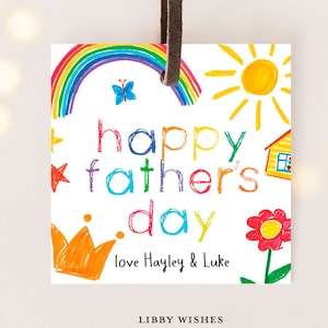 Vaderdag cadeau tag gunsten tag papa opa dank u tag Happy Father's Day bewerkbare afdrukbare download Corjl 116