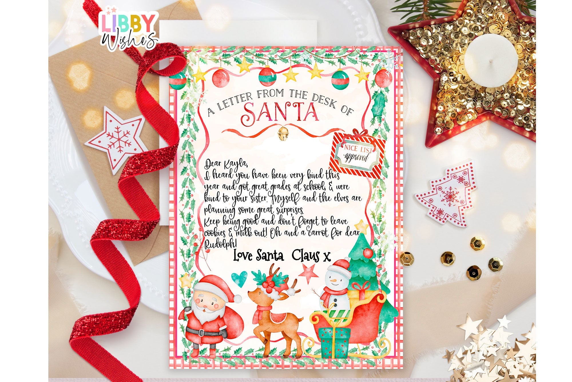 EDITABLE Official Letter From Santa Claus North Pole Mail Letter From ...
