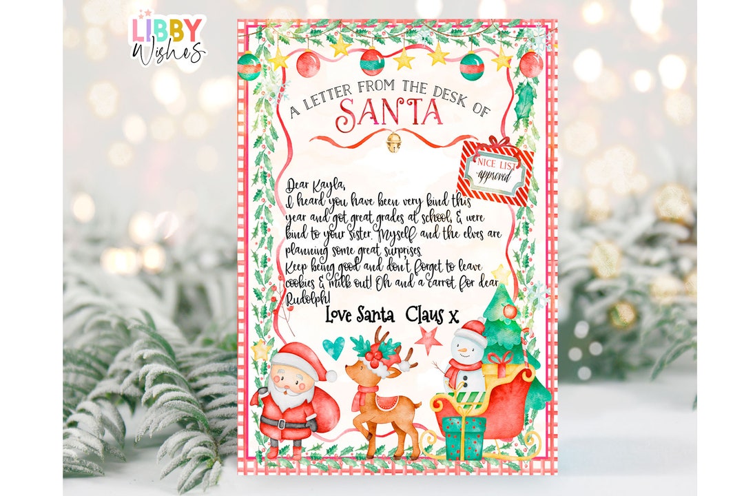 EDITABLE Official Letter From Santa Claus North Pole Mail Letter From ...