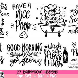 Bathroom SVG Bundle, Funny Bathroom SVG, Bathroom Signs, svgs, Restroom svg, Bathroom Quote, Potty Dance svg, Farmhouse svg, Cut File Cricut image 2