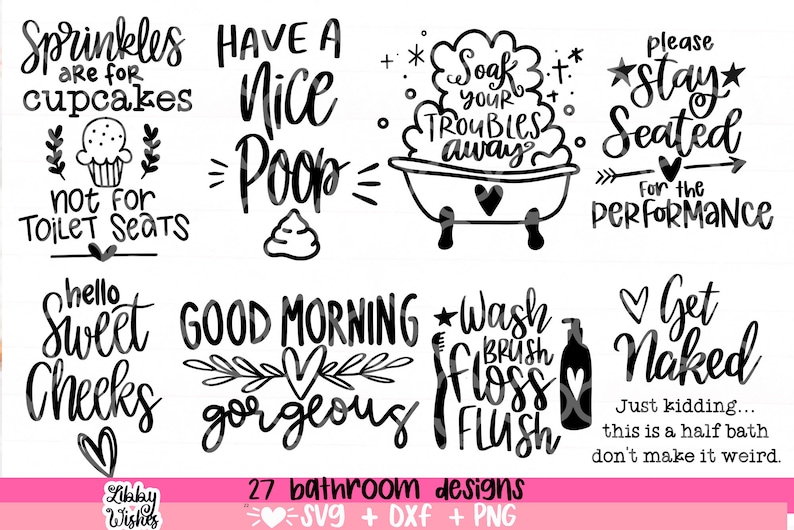 Bathroom SVG Bundle, Funny Bathroom SVG, Bathroom Signs, svgs, Restroom svg, Bathroom Quote, Potty Dance svg, Farmhouse svg, Cut File Cricut image 2