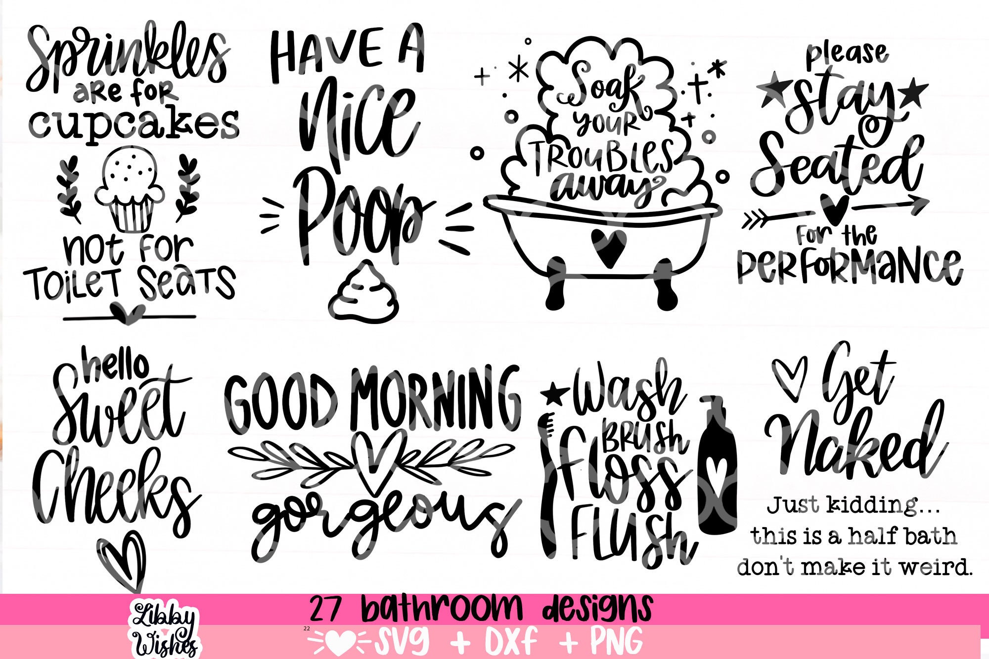 Bathroom SVG Bundle Funny Bathroom SVG Bathroom Signs Svgs - Etsy