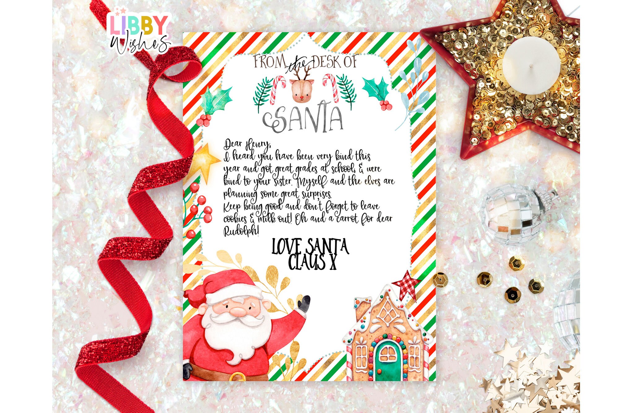 EDITABLE Official Letter From Santa Claus North Pole Mail Letter From ...