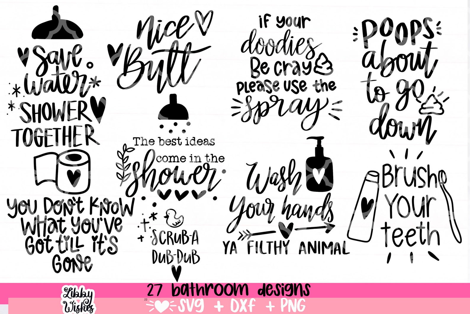 Bathroom SVG Bundle Funny Bathroom SVG Bathroom Signs Svgs - Etsy