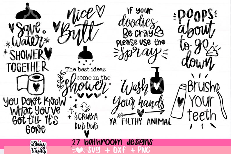 Bathroom SVG Bundle, Funny Bathroom SVG, Bathroom Signs, svgs, Restroom svg, Bathroom Quote, Potty Dance svg, Farmhouse svg, Cut File Cricut image 4