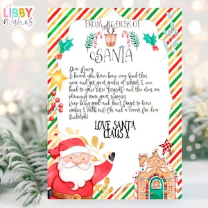 Carta Oficial EDITABLE de Santa Claus Carta de Correo del Polo Norte de Santa Plantilla Imprimible Caja de Nochebuena Descarga Instantánea Corjl 029