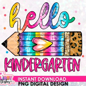 Hallo Kindergarten png, Kindergarten png, zurück zur Schule png, Sublimation, niedlicher Bleistift png, Lehrer png, Kindergarten Sublimation