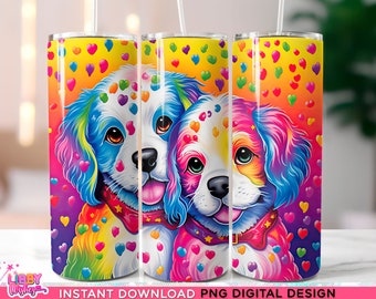 Puppy Dog Rainbow 20 oz Skinny Tumbler Sublimation Design Digital Download PNG Instant, Dog Lover Wrap, Dog tumbler, Girls tumbler png