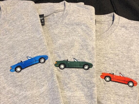 Mazda Mx5 Eunos Na6c Miata Roadster Car Embroidery T Shirt Etsy