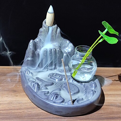 GIRAFFE Ceramic Backflow Pond Incense Burner Waterfall Etsy