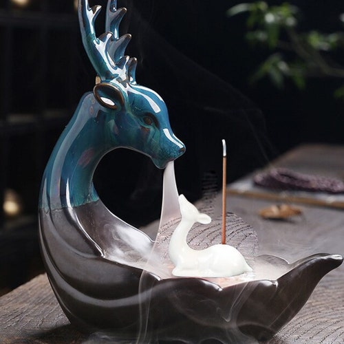 Mermaid Backflow Incense Burner Ceramic Oil Cone Incense Etsy