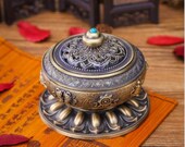 Brass Incense Burner Sage Smudge Bowl Metal Candle Cone Incense Holder Gold Bronze Copper Altar Censer Sandalwood Palo Santo Pot