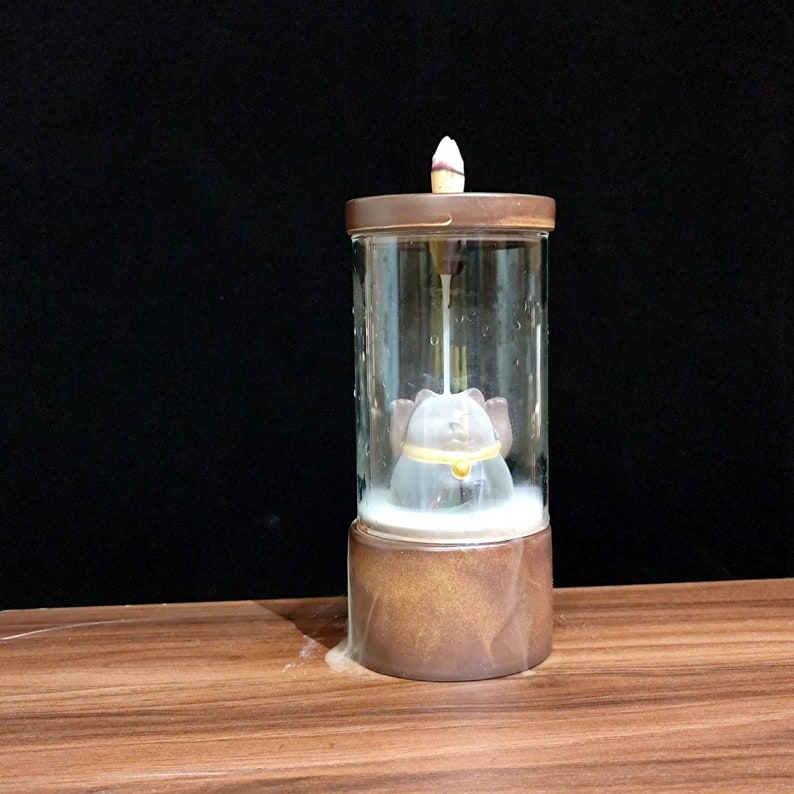 Happy Cat Incense Holder Backflow Glass Ceramic Incense Etsy