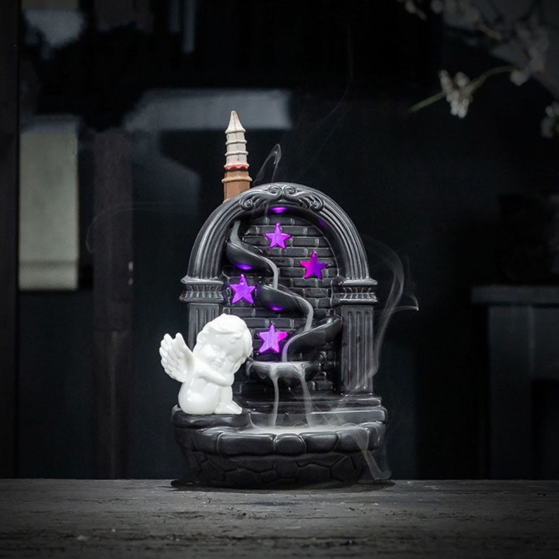 Angel Incense Holder LED Backflow Cone Incense Burner Handmade Etsy