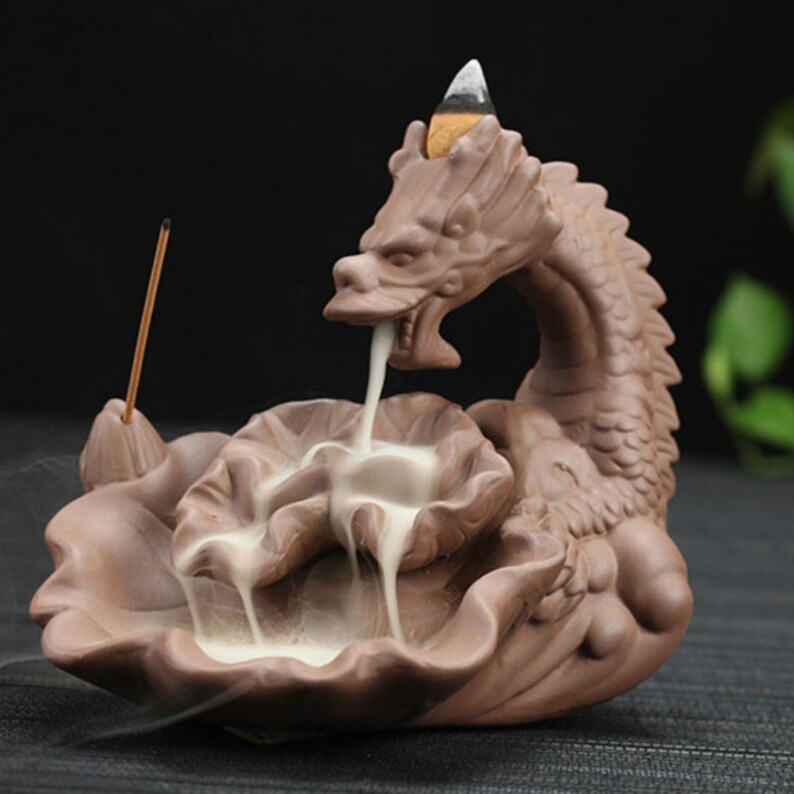 Zodiac Dragon Backflow Incense Burner Handmade Incense Etsy