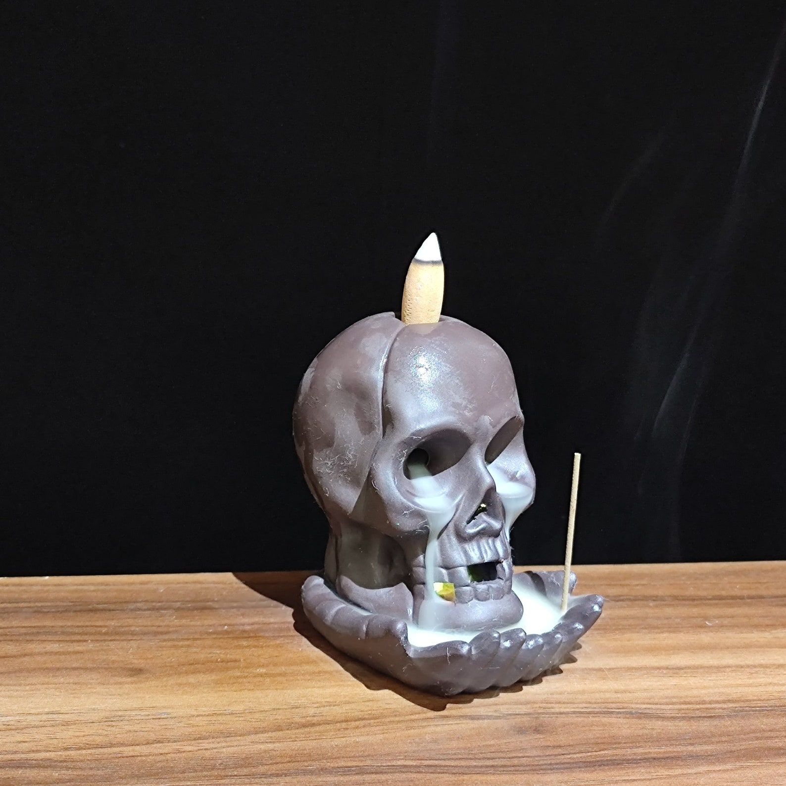Skull Incense Holder LED Ceramic Backflow Incense Burner Cone Etsy