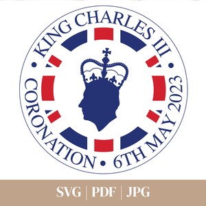King Charles III Coronation Crown, British svg, pdf, jpeg, Digital Download, Royal Crown, Coronation Emblem, 6th May 2023
